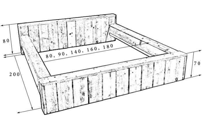 Hedendaags Bed maken van steigerhout met een bouwtekening PDF? Klik hier NH-37